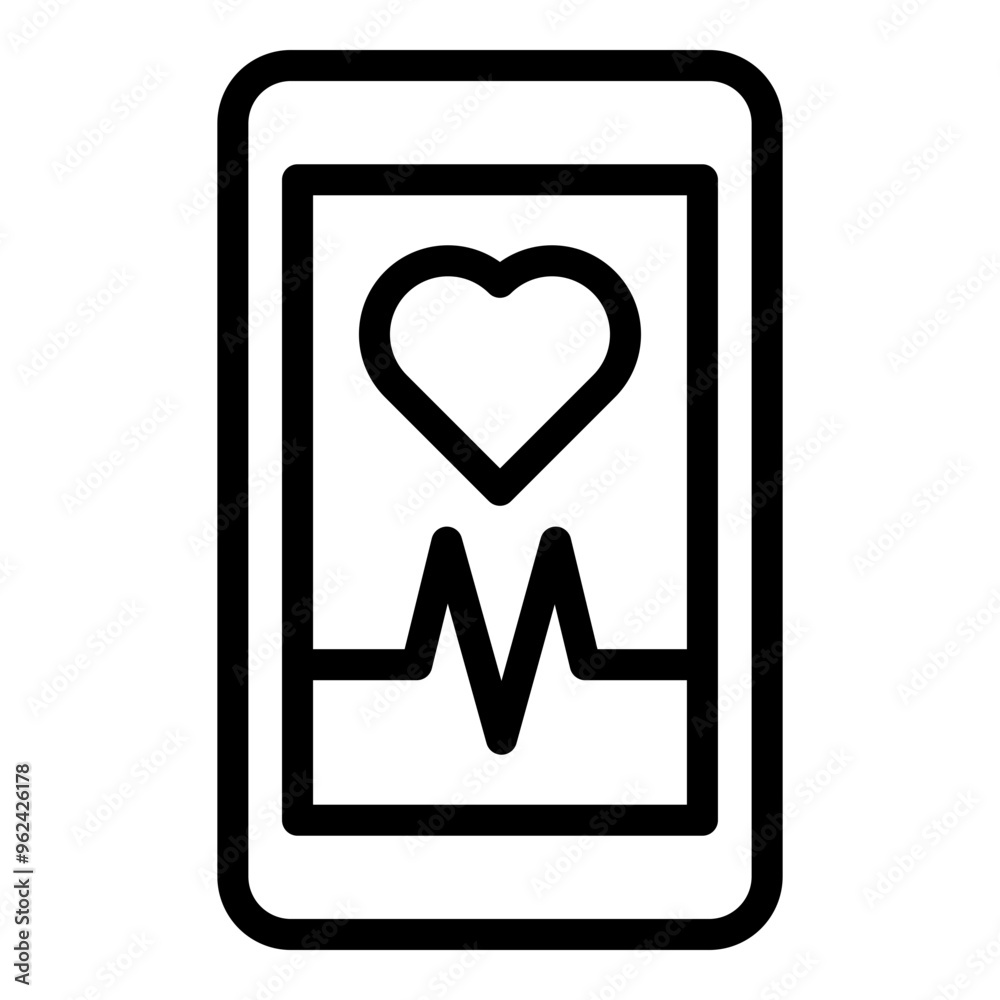 Fitness app icon. Vector line icon Fitness app icon. Vector line icon