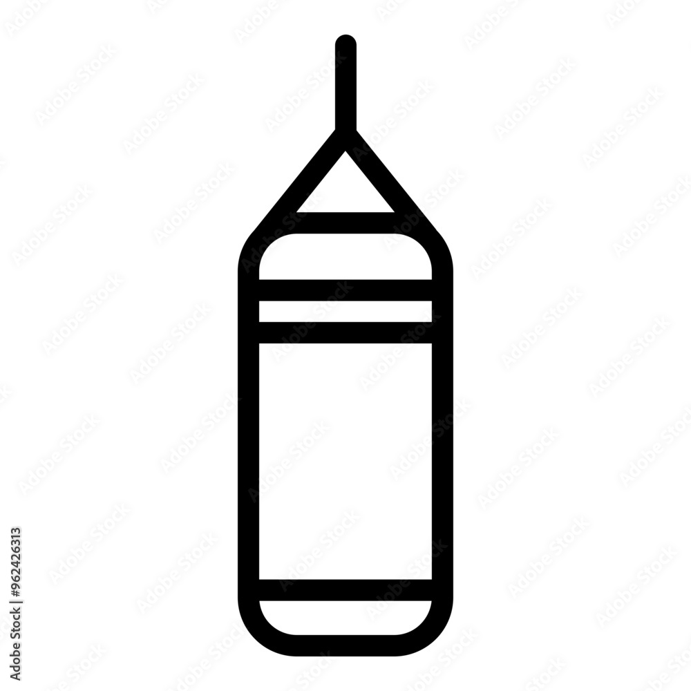 Punching bag icon. Vector line icon Punching bag icon. Vector line icon