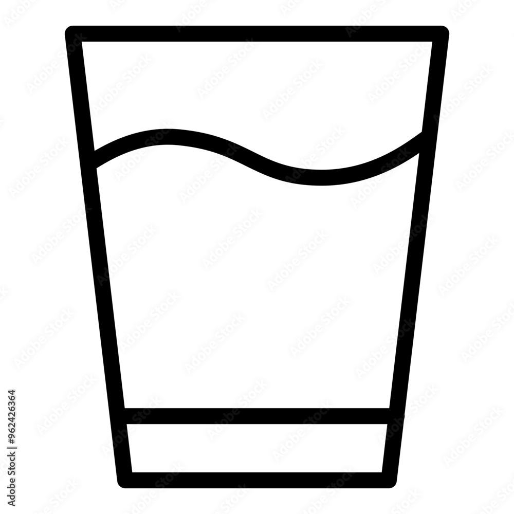 Glass of water icon. Vector line icon Glass of water icon. Vector line icon