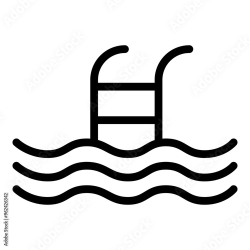 Swimming pool icon. Vector line icon