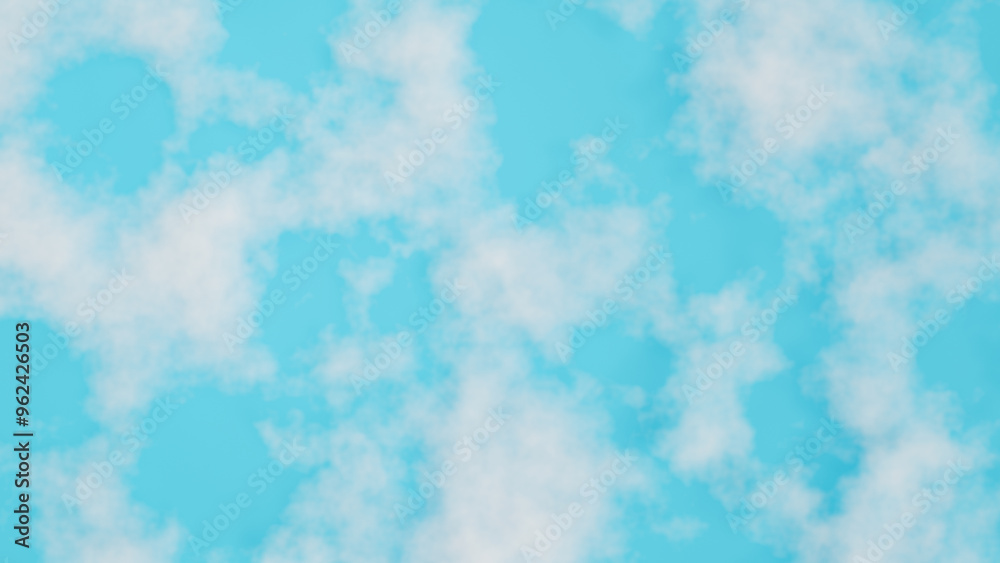 Top view from the sky. White clouds on a blue background.