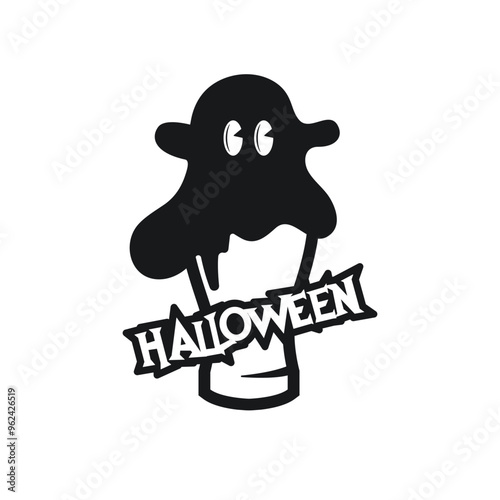 illustration of a drinking establishment with halloween themed ghosts, drinking establishment ghosts