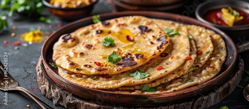 Indian Food Bajara Roti Named Bhakar photo