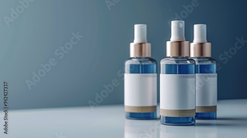 Three Spray Bottles on a White Surface