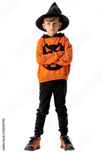 Kid with halloween costume transparent background