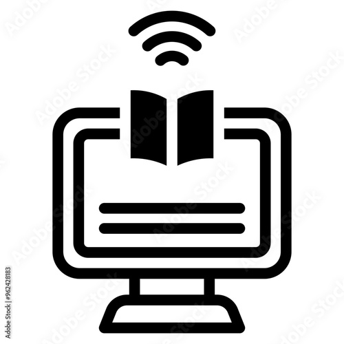 ebook icon, electronic education, online learning  icon