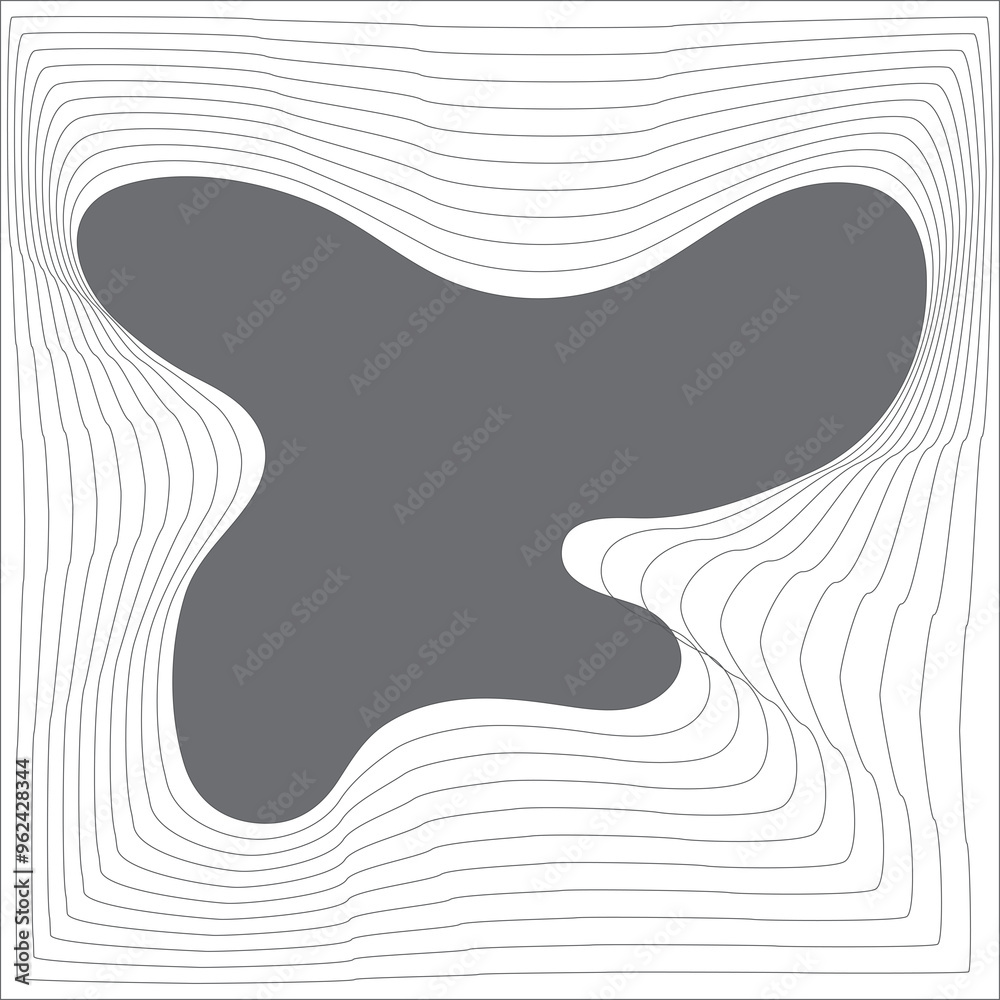 Square blend emblem. Curved line with frame element design Square blend emblem. Curved line with frame element design
