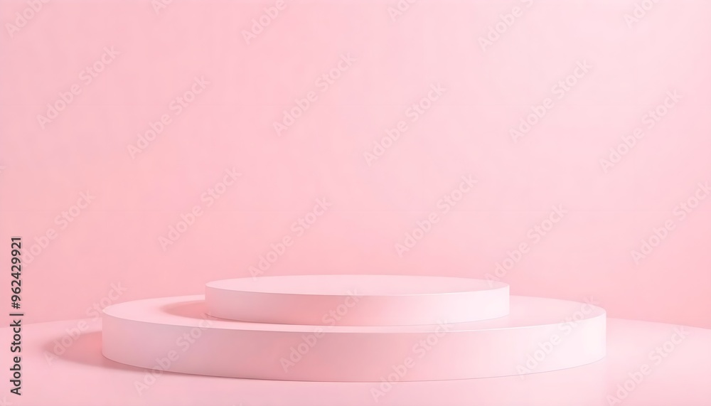 Pink and white podium pedestal with matte color background. Style-6 Pink and white podium pedestal with matte color background. Style-6