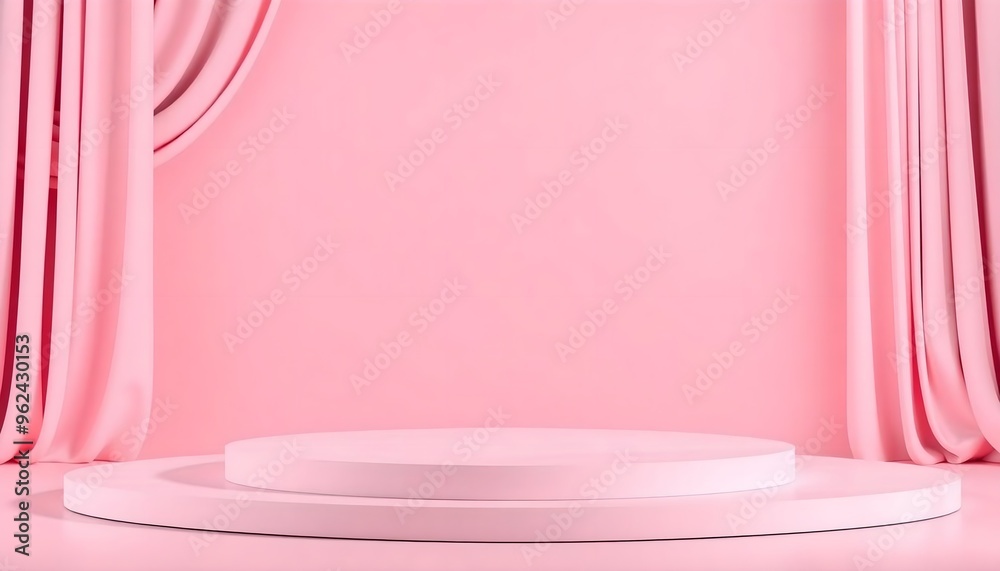 Pink and white podium pedestal with matte color background. Style-29 Pink and white podium pedestal with matte color background. Style-29