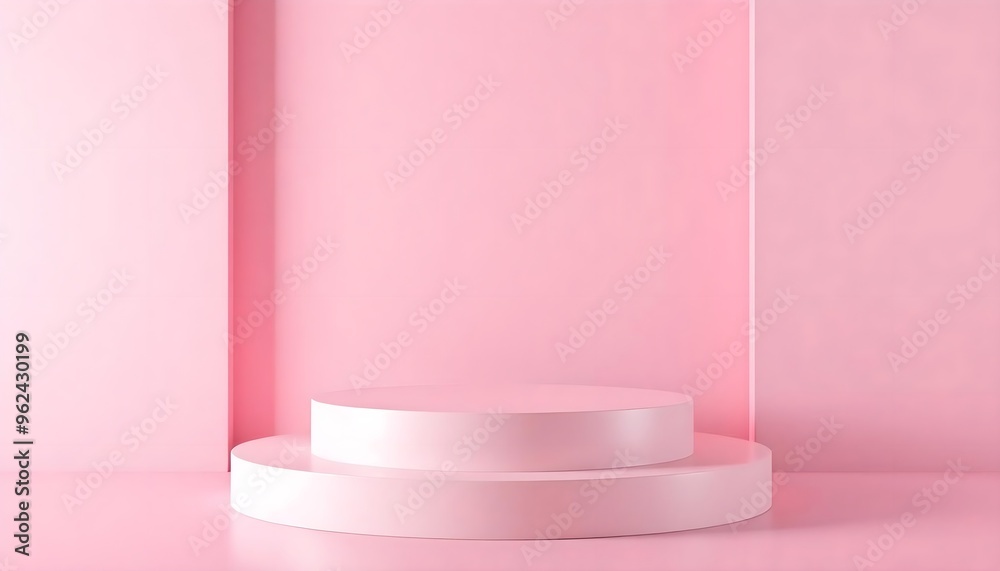 Pink and white podium pedestal with matte color background. Style-32 Pink and white podium pedestal with matte color background. Style-32