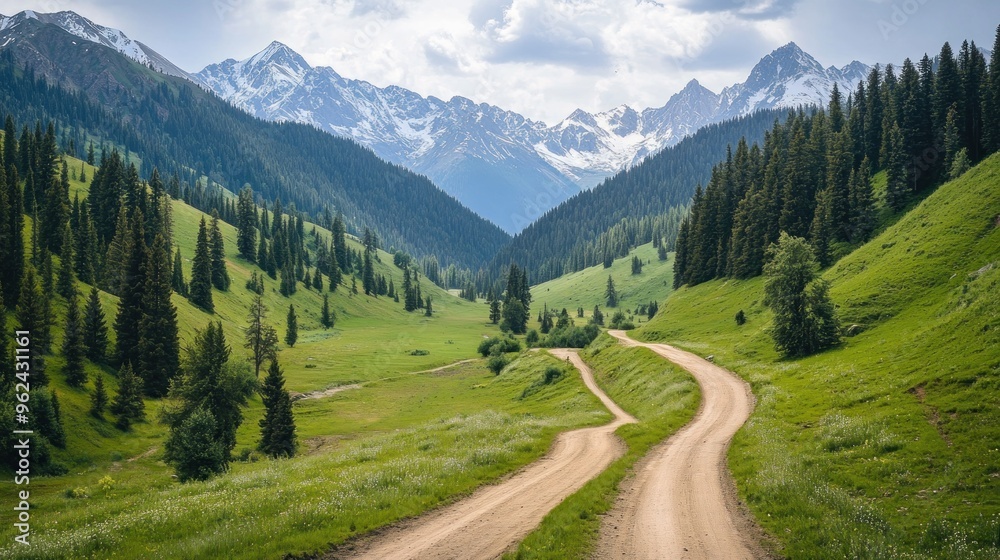 Serene Mountain Valley Landscape Serene Mountain Valley Landscape