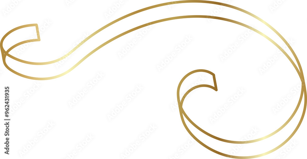 Obraz premium Gold ribbon, new year, holiday decorative 