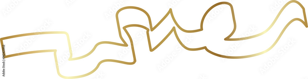 Gold ribbon, new year, holiday decorative Gold ribbon, new year, holiday decorative