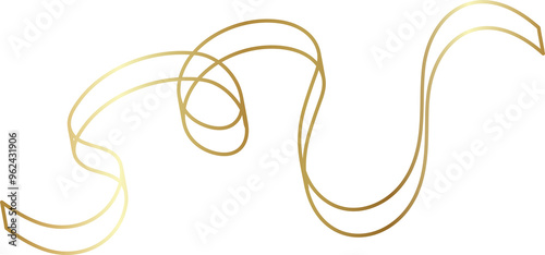 Gold ribbon, new year, holiday decorative 