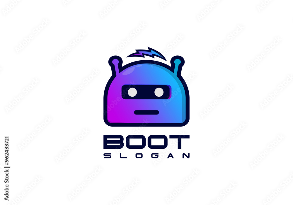 Bot logo design vector concept. Bot icon virtual smart assistant. Customer support service. Vector illustration Bot logo design vector concept. Bot icon virtual smart assistant. Customer support service. Vector illustration