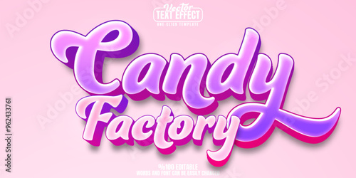 Candy editable text effect, customizable sweet and sugar 3d font style