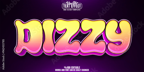 Dizzy editable text effect, customizable spiral and trippy 3d font style