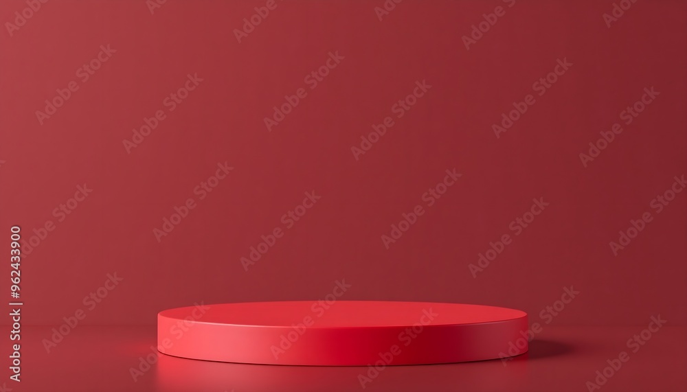 Red podium pedestal with matte color background. Style-57 Red podium pedestal with matte color background. Style-57