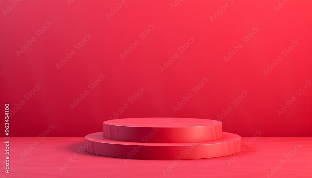 Red podium pedestal with matte color background. Style-73 Red podium pedestal with matte color background. Style-73