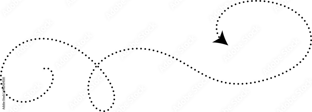 Dotted line arrow icons, directions signs Dotted line arrow icons, directions signs