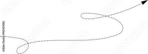 Dotted line arrow icons, directions signs