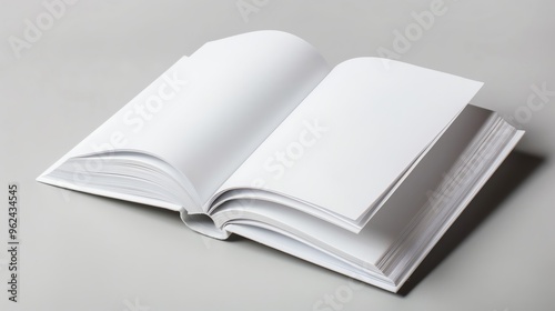 an open book with blank white pages