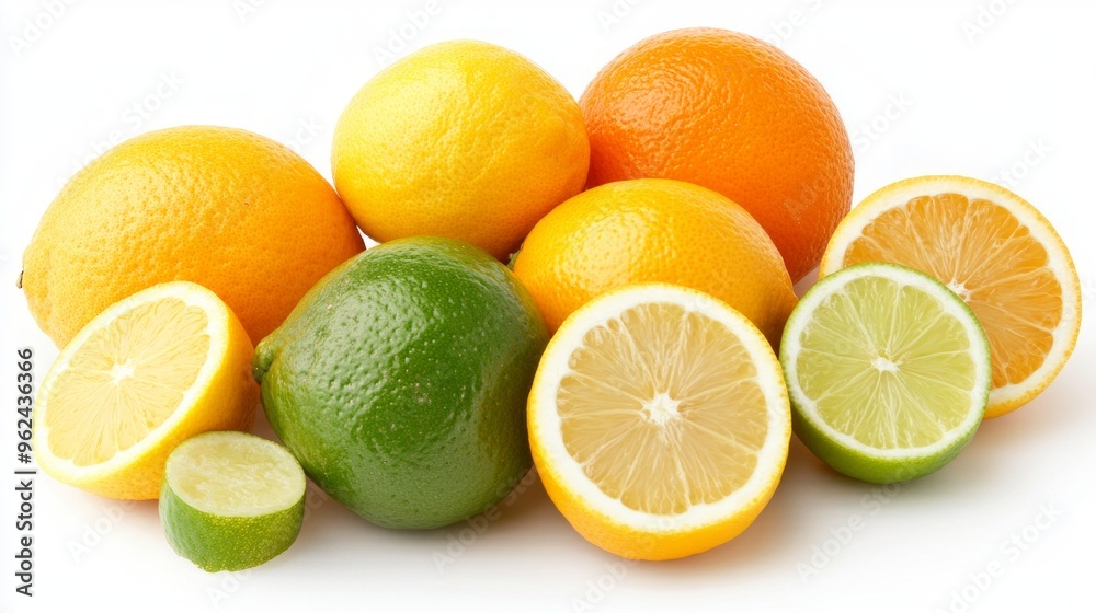 Citrus Wellness Showcase, vibrant display of oranges, lemons, limes, emphasizing their health benefits, refreshing colors, and invigorating essence for a healthy lifestyle. Citrus Wellness Showcase, vibrant display of oranges, lemons, limes, emphasizing their health benefits, refreshing colors, and invigorating essence for a healthy lifestyle.