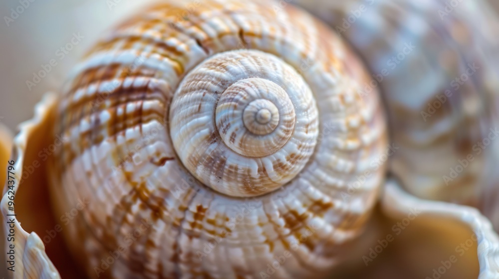 Close-up of Seashell with Spiral Pattern Close-up of Seashell with Spiral Pattern