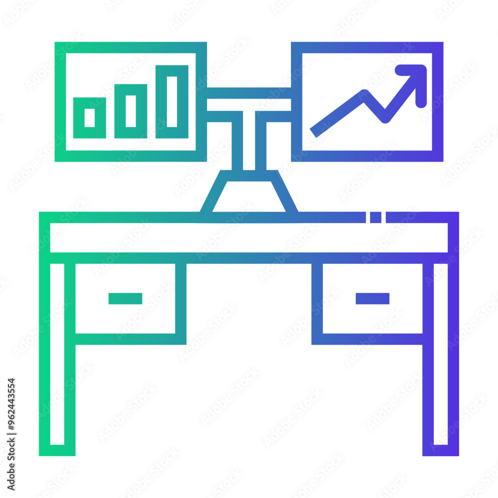 trading desk Line Gradient Icon trading desk Line Gradient Icon