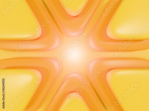 Yellow abstract background, geometric shapes, sunny summer day. Digital 3D rendering.