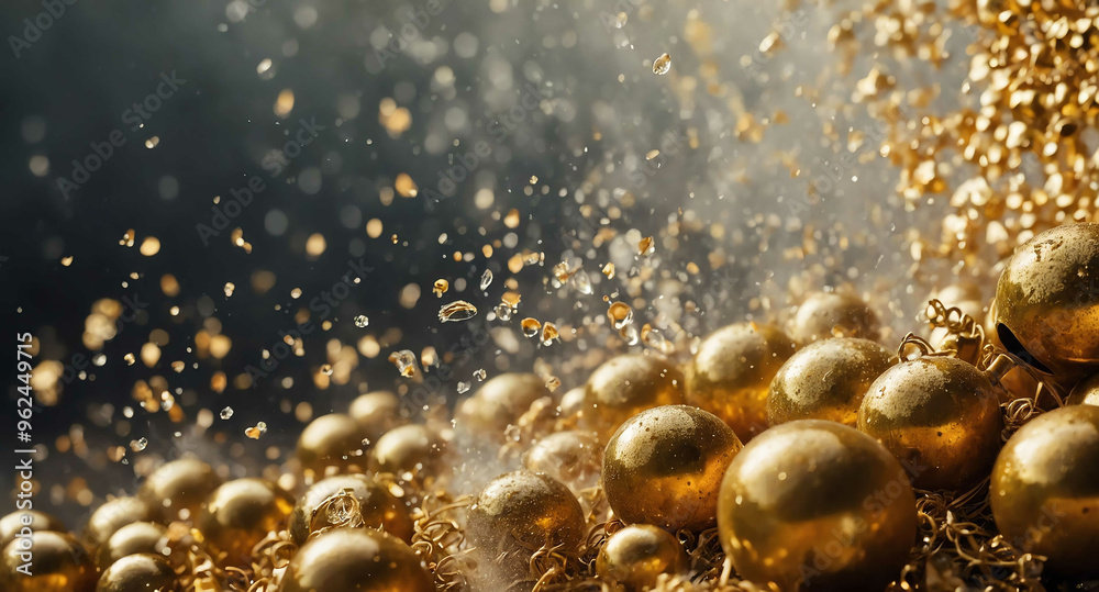 Golden bells sparkling mist abstract background Golden bells sparkling mist abstract background