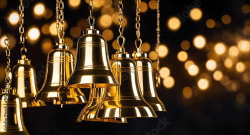 Wallpaper Mural Golden bells shimmering lights abstract background Torontodigital.ca