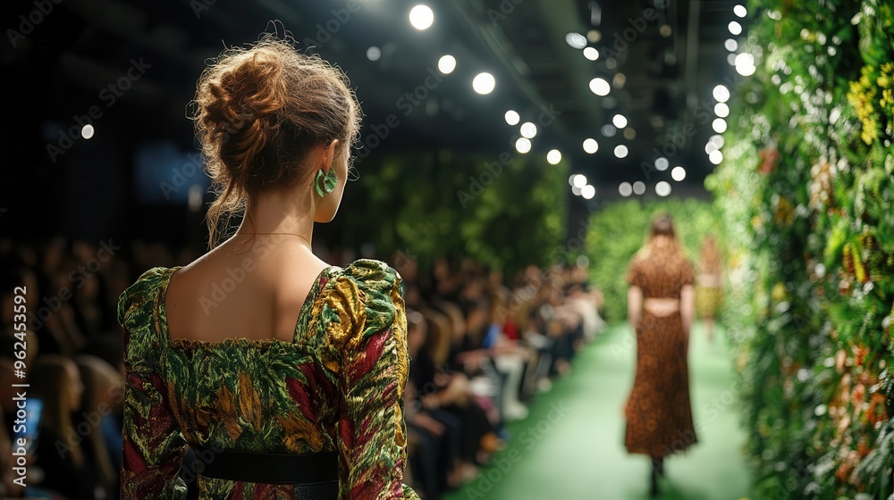 Sustainable fashion show with ethical designs, green fashion event, eco-friendly runway