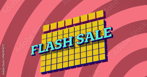 Image of flash sale text over red circle shapes