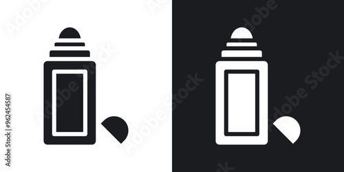 Deodorant solid vector icon set in black and white color.