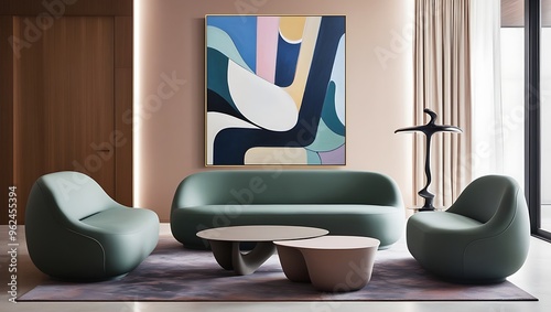 Explore the relationship between modern art and furniture design in contemporary interiors