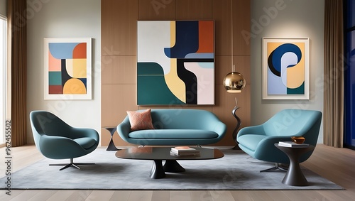 Explore the relationship between modern art and furniture design in contemporary interiors