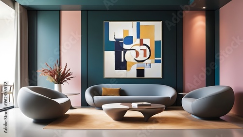 Explore the relationship between modern art and furniture design in contemporary interiors