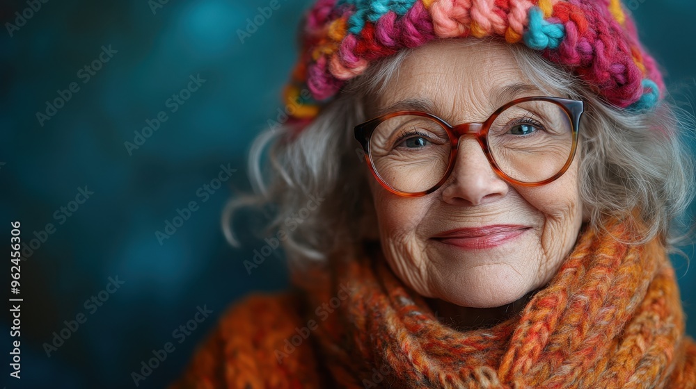 Portrait of a Cheerful Elderly Woman Laughing and Wearing a Colorful Party Hat and Glasses Against a Blue Background, with Space for Text, Capturing a Fun Celebration Moment
Portrait of a Cheerful Elderly Woman Laughing and Wearing a Colorful Party Hat and Glasses Against a Blue Background, with Space for Text, Capturing a Fun Celebration Moment