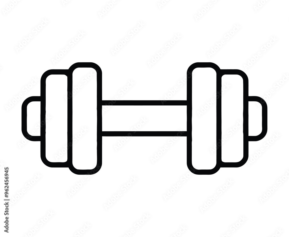 Simple vector icon of a dumbbell. Simple vector icon of a dumbbell.