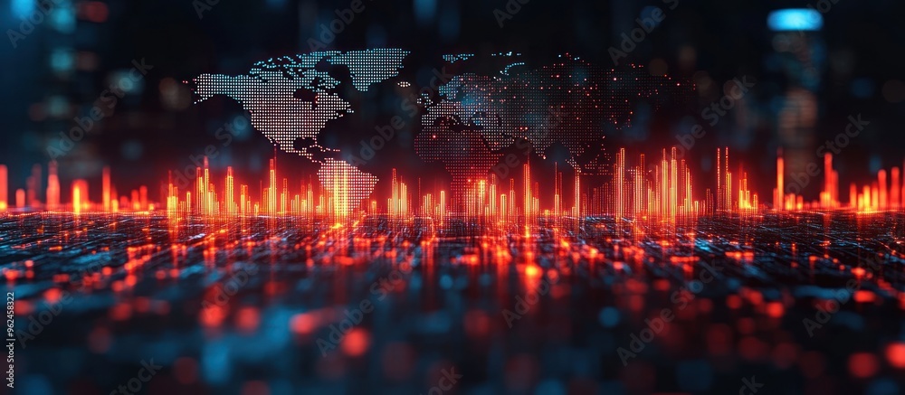 Naklejka premium Global Network, Digital World