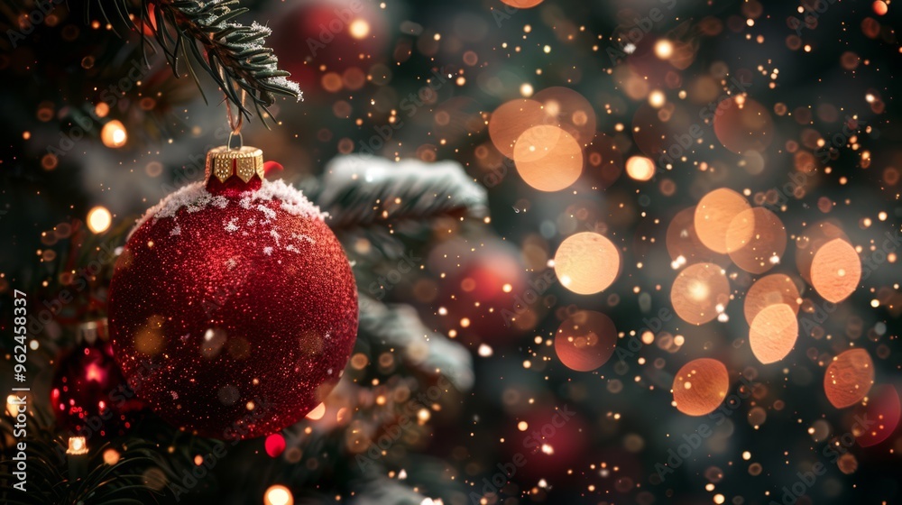 Merry Christmas and Happy New Year. Festive bright beautiful background. Decorated Christmas tree on blurred background. de-focused lights, gold bokeh Merry Christmas and Happy New Year. Festive bright beautiful background. Decorated Christmas tree on blurred background. de-focused lights, gold bokeh