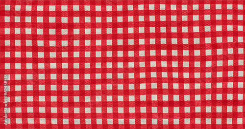 Checkered red and white tablecloth texture web size photo