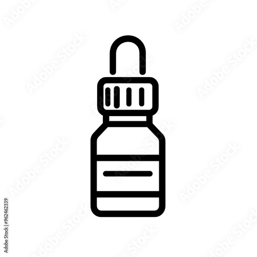 A minimalist line drawing features an essential oil dropper bottle, emphasizing simplicity and the concept of natural health and wellness in aromatherapy