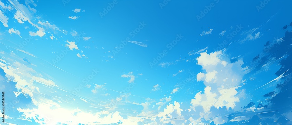 Brilliant sunlight illuminating a cloudless blue sky, creating a serene and peaceful clear day scene Brilliant sunlight illuminating a cloudless blue sky, creating a serene and peaceful clear day scene