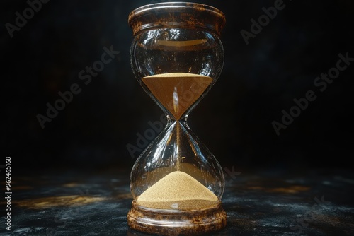 Hourglass on Black Background photo