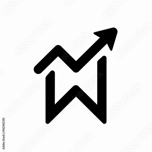 A clean vector design featuring a bold upward arrow symbolizing growth and progress, in a simple line style against a white backdrop