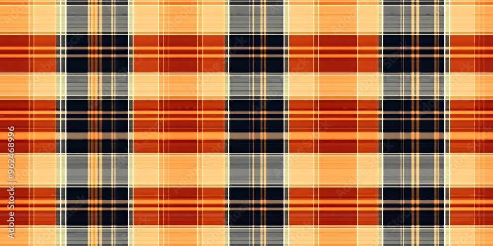 Abstract seamless checkered pattern in orange, black, and white with a subtle sheen. Abstract seamless checkered pattern in orange, black, and white with a subtle sheen.