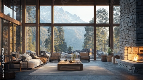 Modern Mountain Cabin Interior