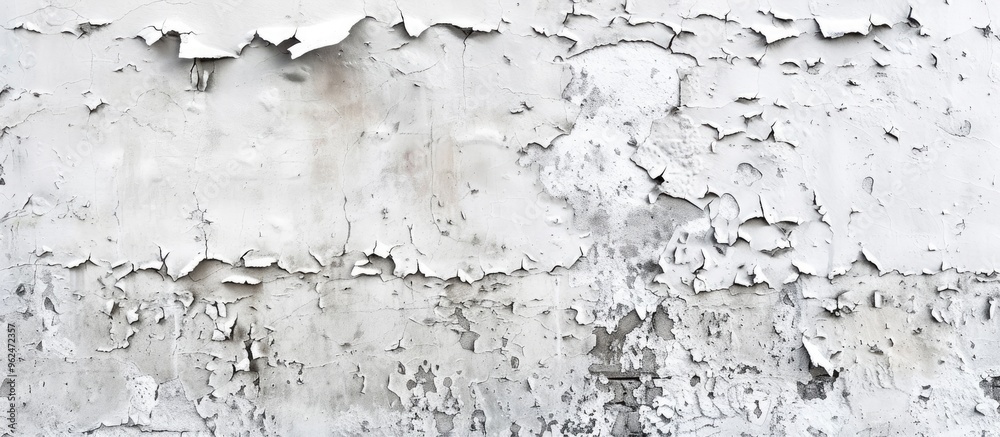 Fototapeta premium Abstract Old White Concrete Wall With Peeling Paint